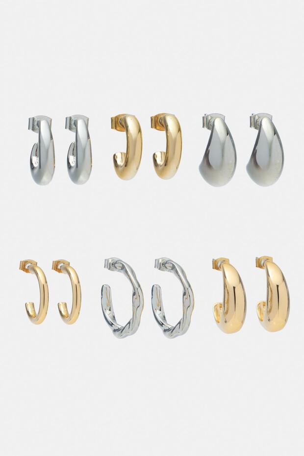 6 çift halka küpe seti - 1