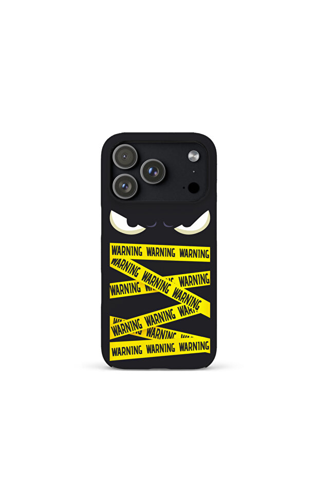 غطاء هاتف فاخر متوافق مع آيفون 17 برو ماكس بتصميم مطبوع تحذيري - 1