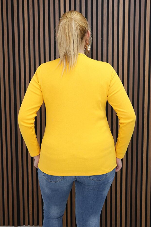 بلوزة قطنية كبيرة الحجم قماش قابل للتمدد - 8