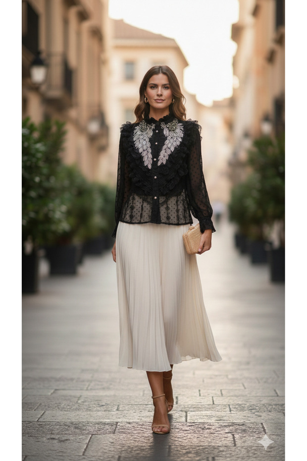 Şık İşlemeli Gömlek - 2