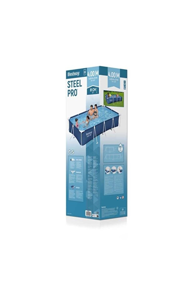 مسبح مستطيل عائلي 4.00م×2.00م×81سم Steel Pro
