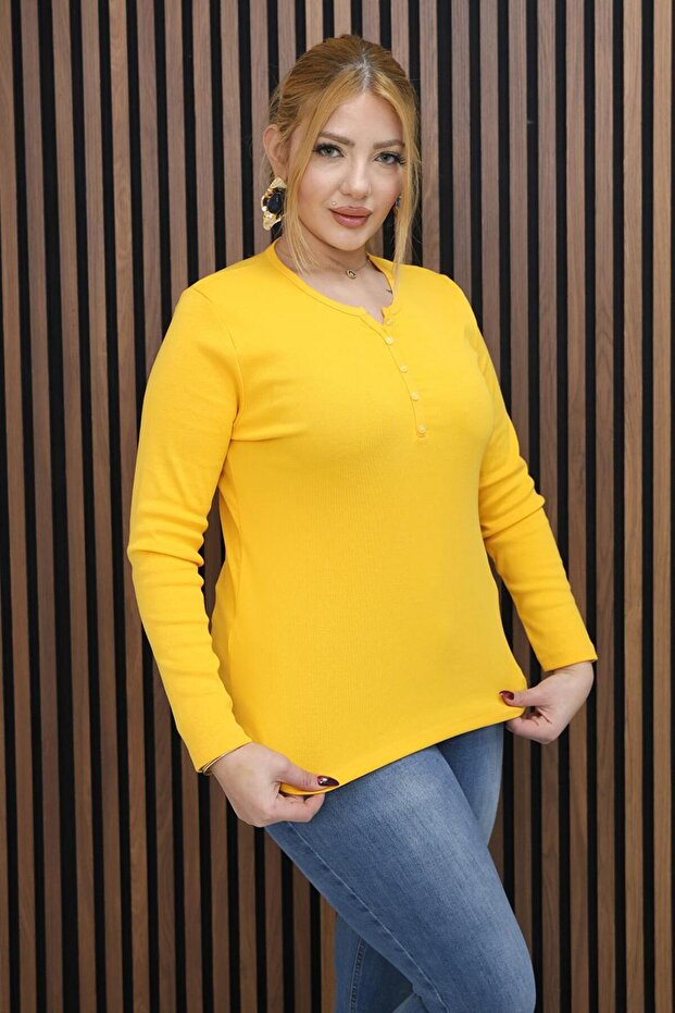 بلوزة قطنية كبيرة الحجم قماش قابل للتمدد - 5