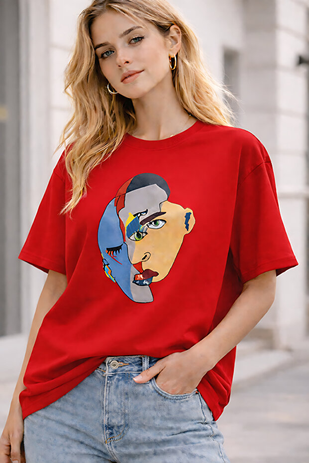 Silhouette Printed Cotton Relaxed Fit Round Neck Unisex T-Shirt