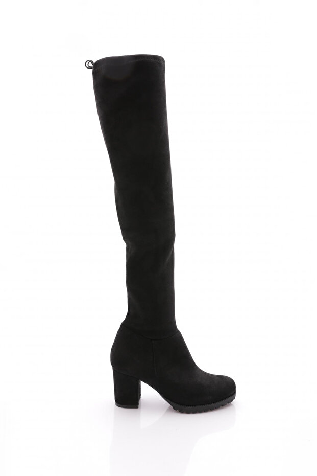 5400-22K Women's Stretch Detailed Zippered Knee High Heeled Boots