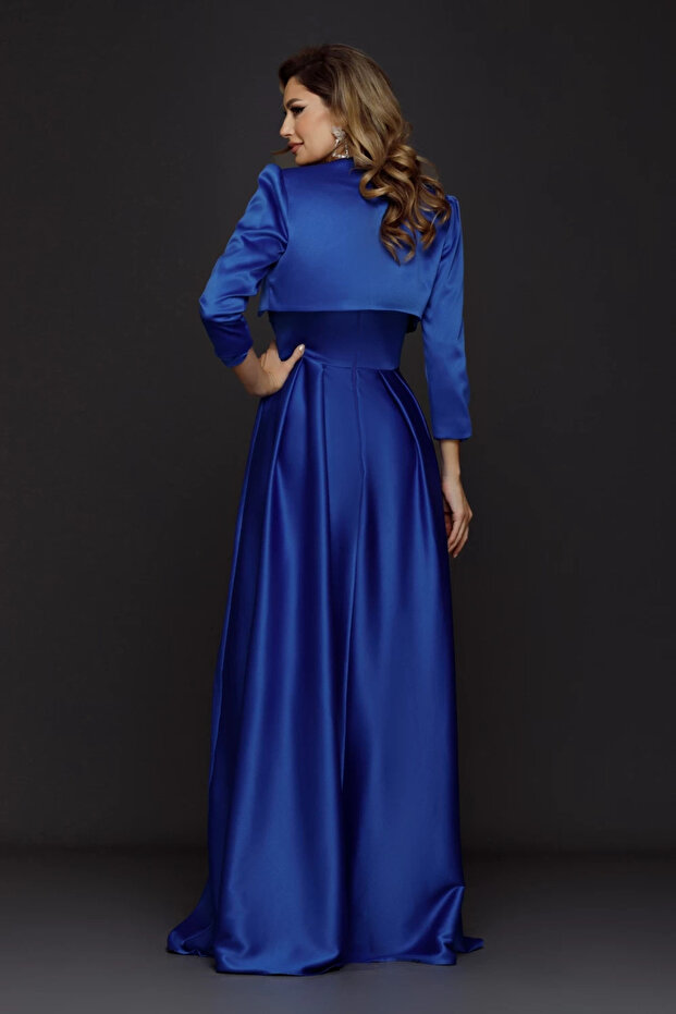 Rochie lunga Caterine albastra - 3