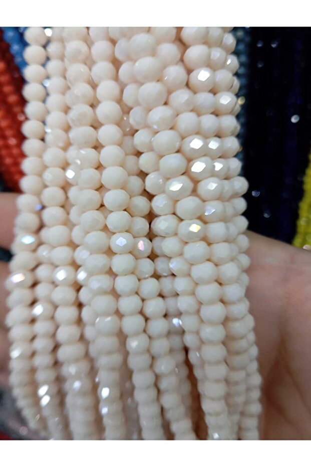 خرز كريستال زجاجي 6 ملم 20 خيطًا من شعر الفيل