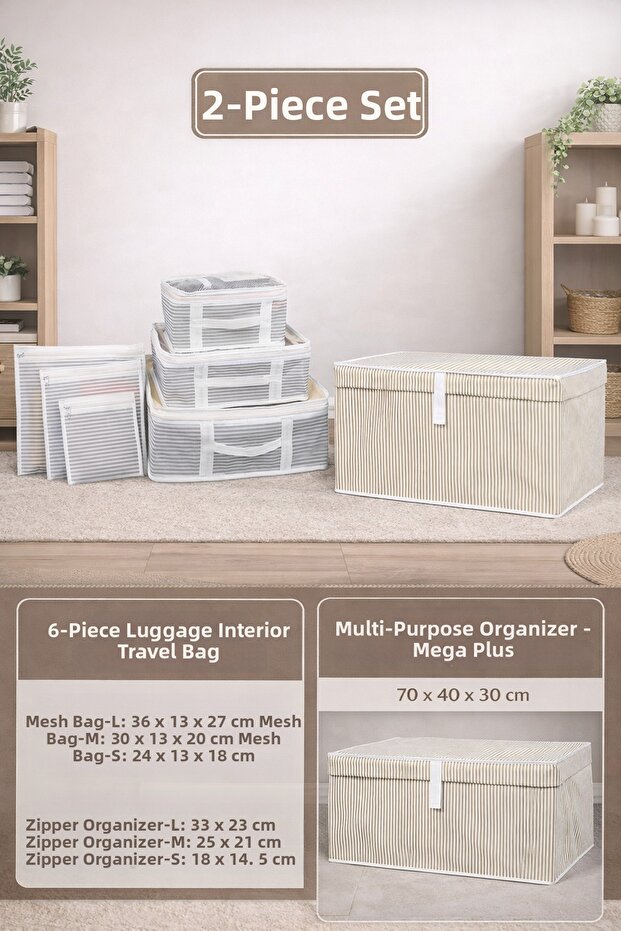 Multi-Purpose Under-Bed Organizer Mega Plus Size Box 6-Piece Travel Storage Bag Set