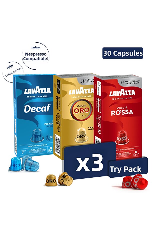 Qualita Oro, Qualita Rossa Decaf My Easy Day, 30-Piece Introduction Package | Nespresso Compatible Capsule Coffee