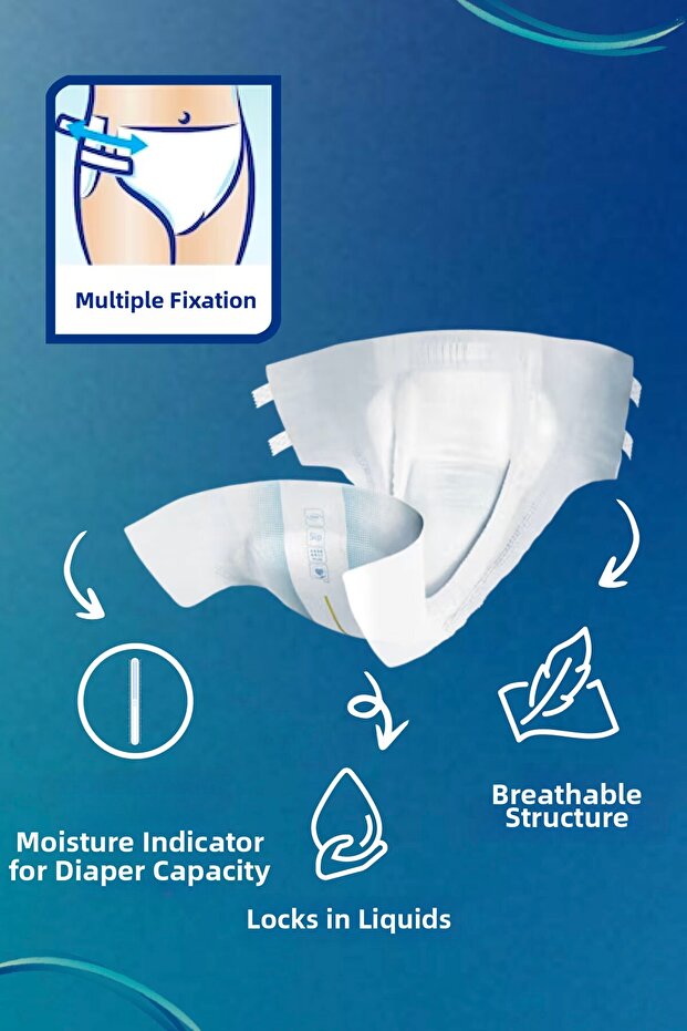 Proskin Slip Plus Adult Diapers 6 Drops m - 1 Pack of 30 (30 Pieces) - 2