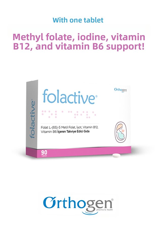 Folactive 90 Tablets | Supplementing Food with Methyl Folate, Iodine, Vitamin B12, and B6 - 1
