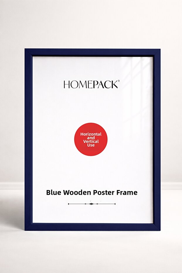 إطار ملصق خشبي أزرق مقاس 20×25 سم، إطار فارغ، BLUE-FRAME-20X25