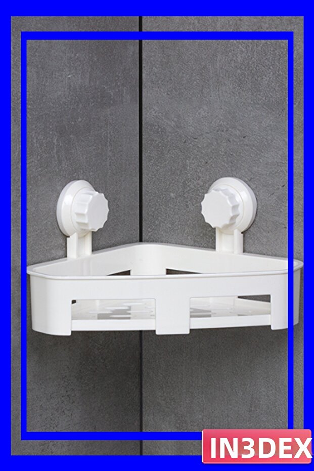 منظم زاوية الحائط للحمام، رف مثلث الشكل - 1