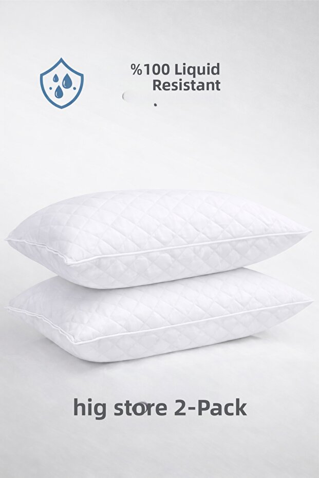 2 Pieces Quilted 100% Liquid Waterproof Pillow Mattress Covers 50X70 Size with Cover