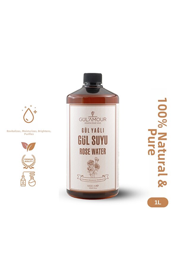 100% Free Rosewater 1L - Tightening, Brightening and Separating Tonic
