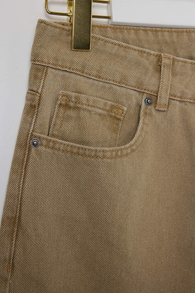 Bej Baggy/Geniş Kesim Bol Kot Pantolon Jeans TMNAW24JE00027 - 6