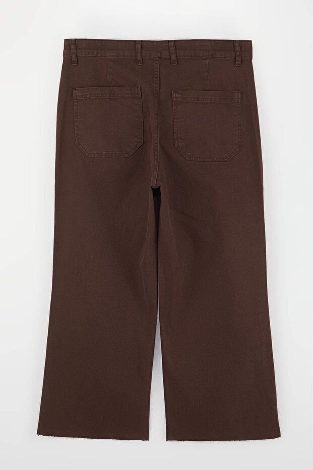 Wardrobe Essentials Kahverengi Yüksek Bel Straight Fit Comfort/Orta Esnek Jeans TBBSS26CJ00015 - 5