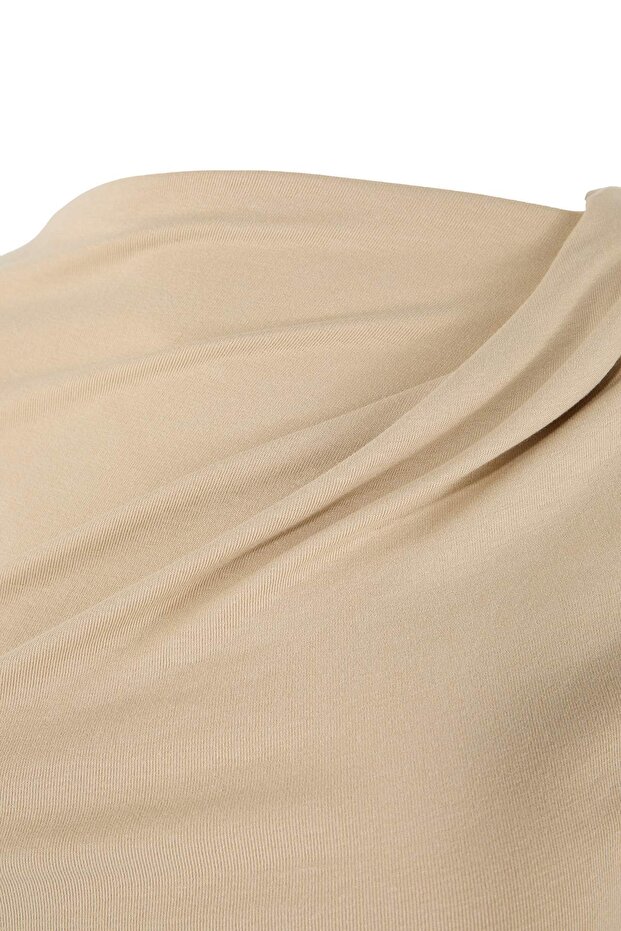 Taş Büzgü/Drape Detaylı Fitted/Vücuda Oturan Örme Büyük Beden Bluz TBBSS26AF00075 - 6