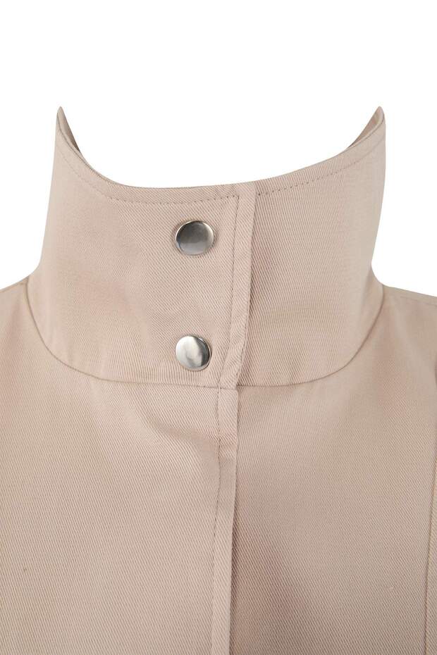 Taş Regular Kalıp Kemer Detaylı Gabardin Ceket Mont TWOSS26MO00003 - 9