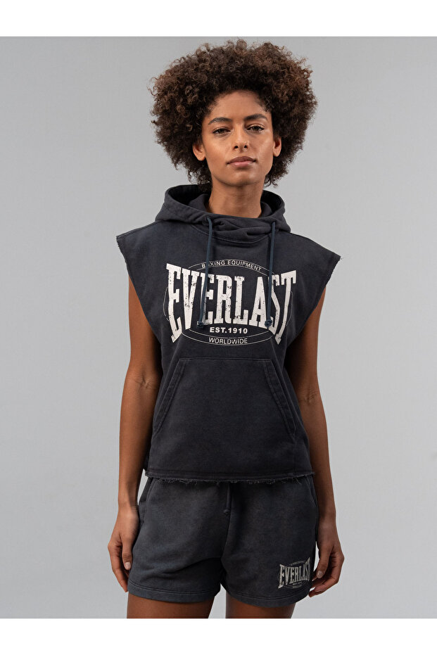 Everlast Authentic Boxing Wmn Oversize Antrasit Kadın Kolsuz Sweatshirt