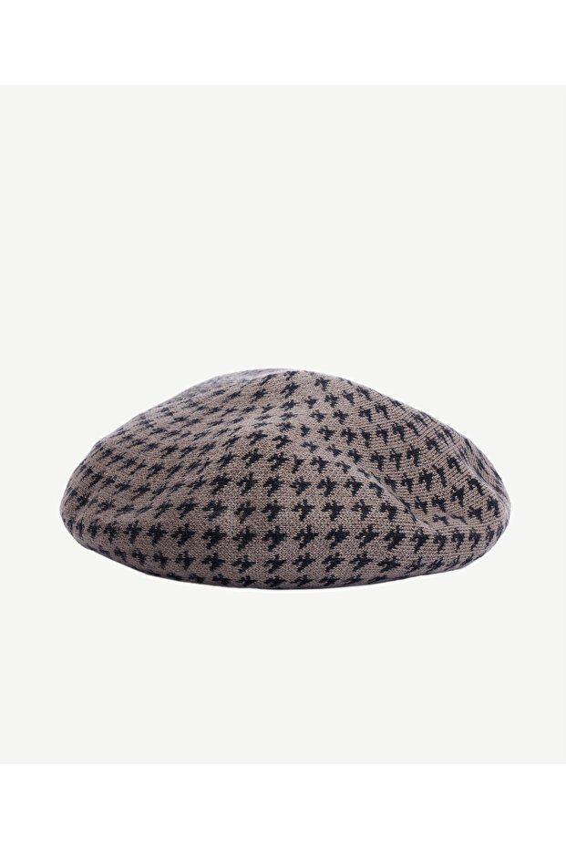 قبعة فرنسية منقوشة من مزيج الصوف - 1