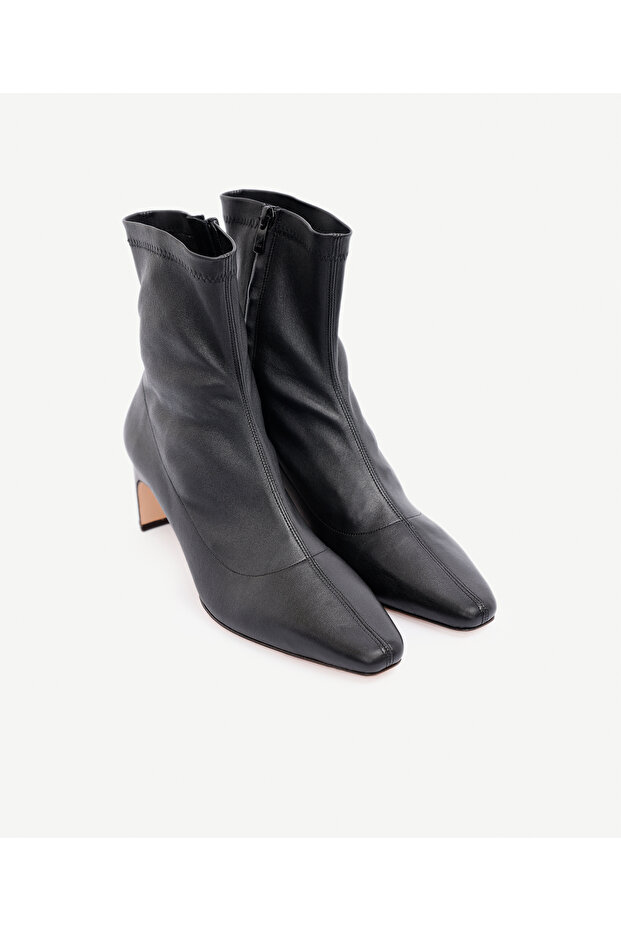 Deri Topuklu Çorap Bot - 4