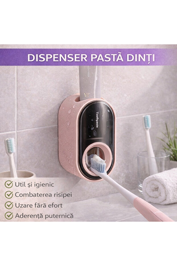 Toothpaste Dispenser with Double Adhesive Wall Mount - 1