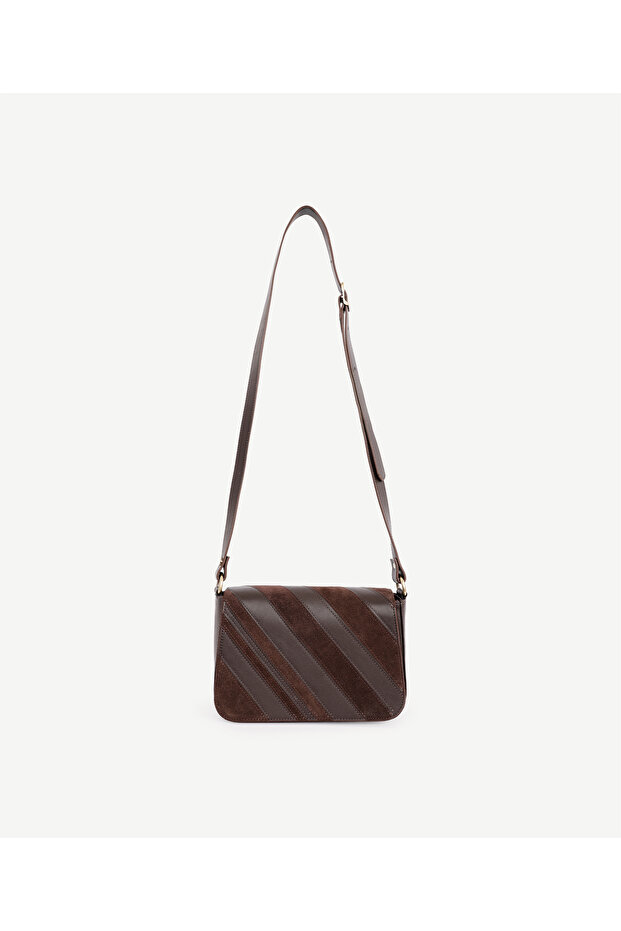 Patch Görünümlü Deri Çapraz Çanta - 1