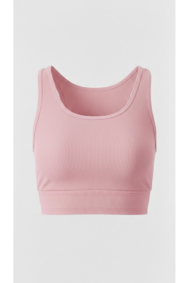 Kadın Pembe Basic Crop - 2