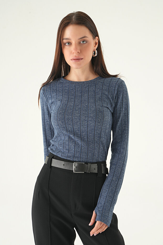 Bluză Indigo B guler rotund 8268A - 2