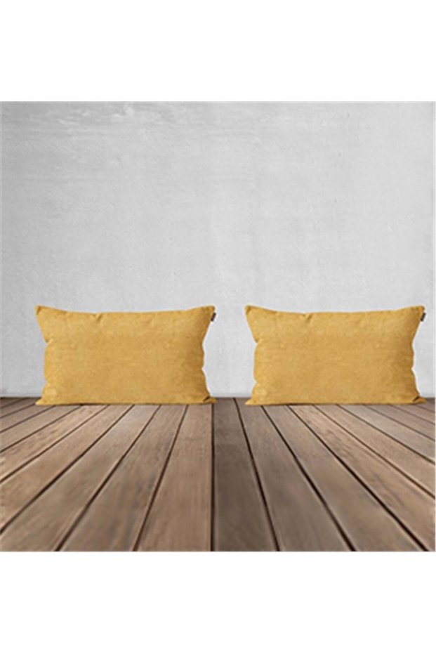 2-Piece Velvet Textured Throw Pillow Cover Yellow