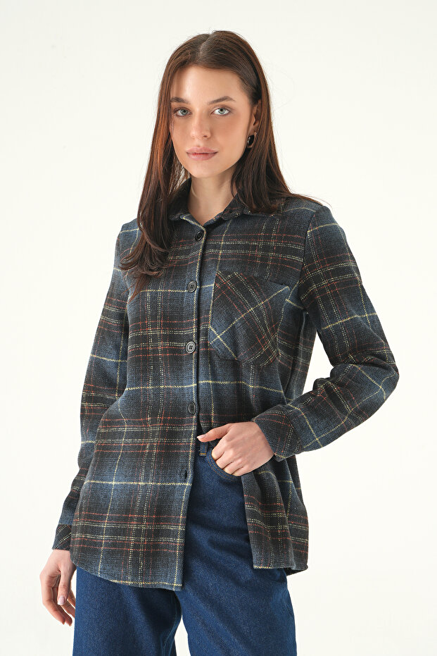 3127A قميص بأزرار أمامية لون كحلي - 7