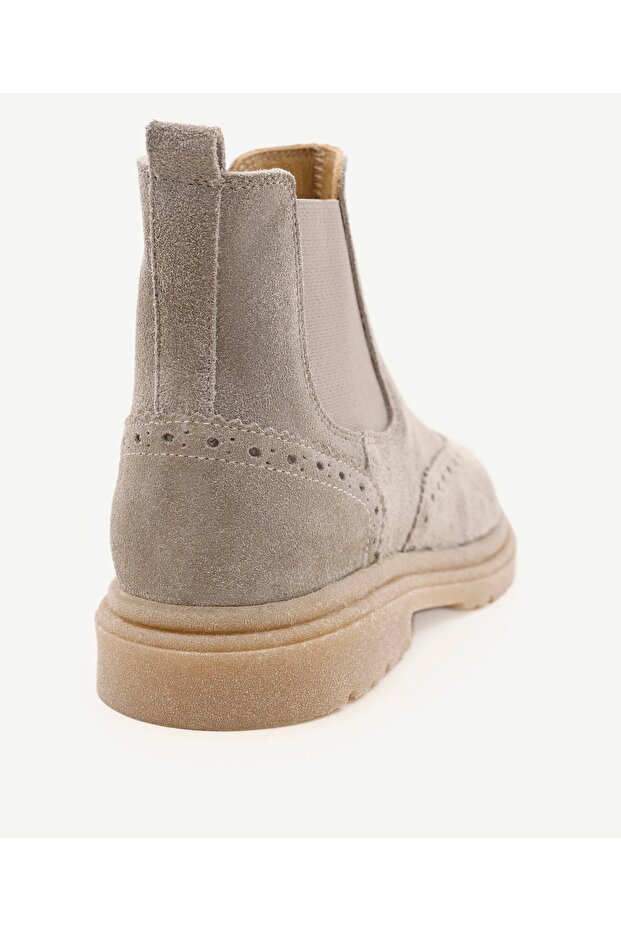 Lastikli Süet Deri Bot - 3