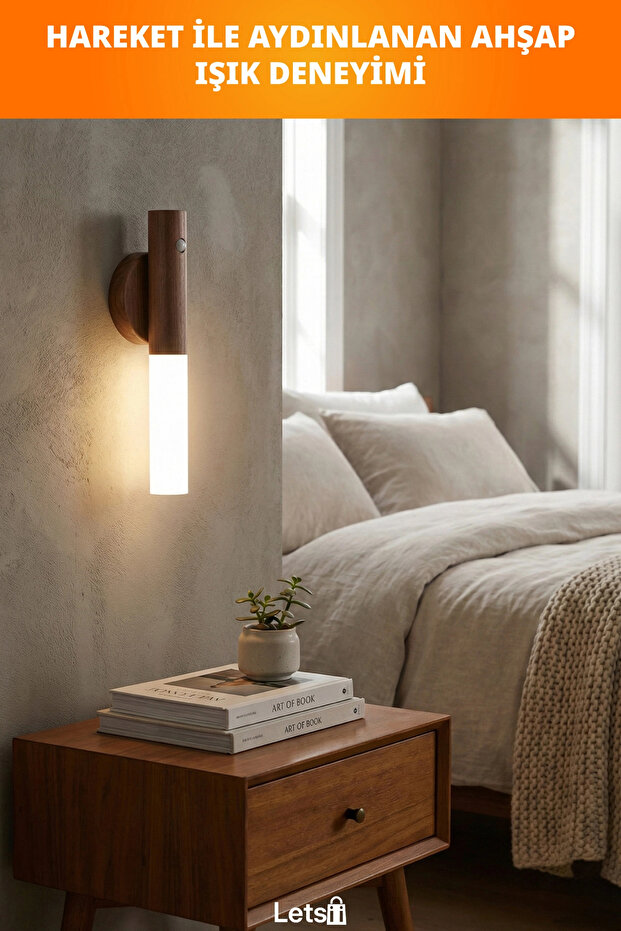 Akıllı Sensörlü Ahşap Tasarımlı Lamba - 2