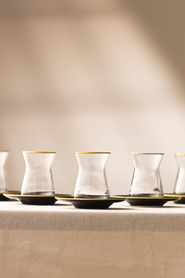 Black 12 Parça Çay Seti 132 cc - 1