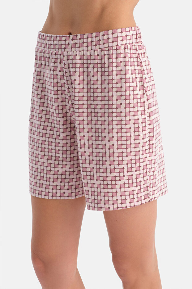 طقم شورت رياضي بنمط هندسي متعدد الألوان - 7