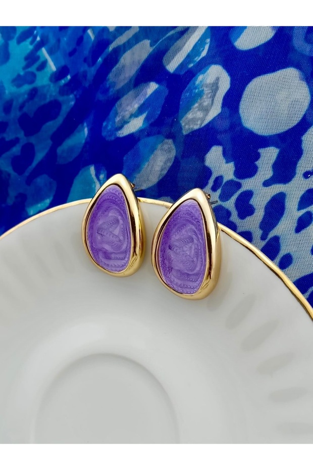 Mor Çelik Küpe - 2