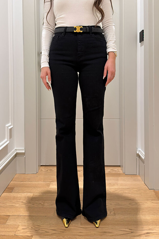 Marka Model İspanyol Jean- SİYAH - 7