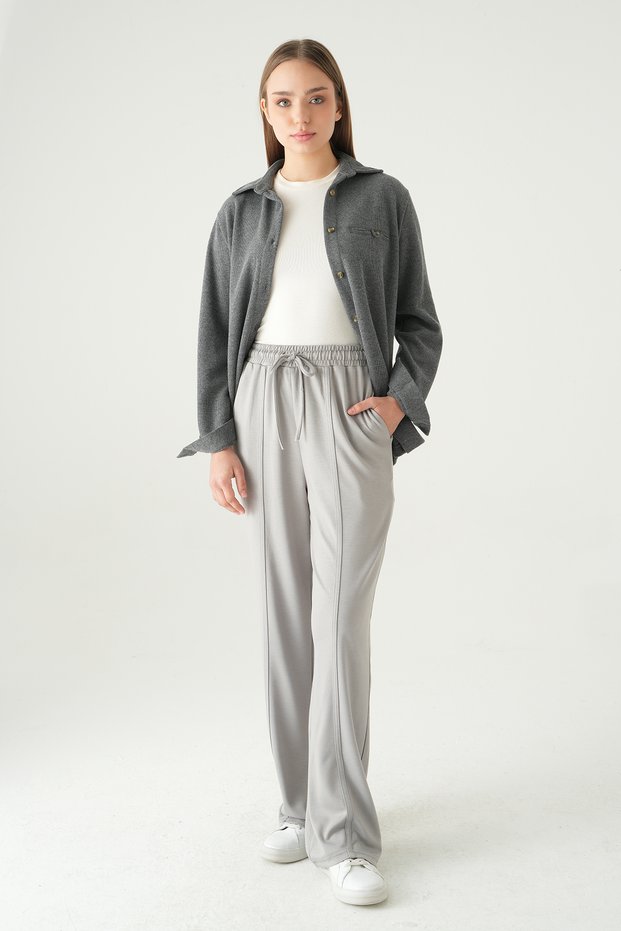 Gray Front Grass Detail Tracksuit 8302A