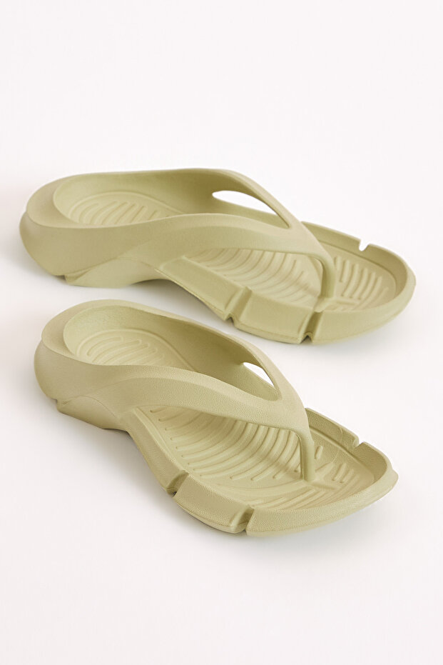 Women's Green Thick Soled Flip Flop Eva Slippers