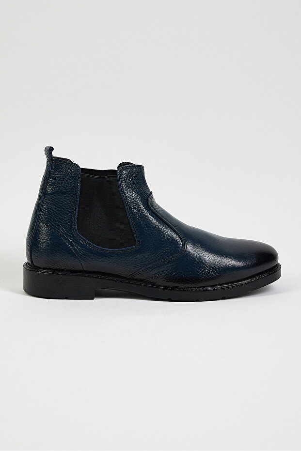 Men's Navy Blue Tonny Black Comfortable Fit Genuine Leather Men's Boots