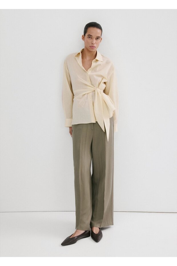 High-waisted lyocell pants - 2