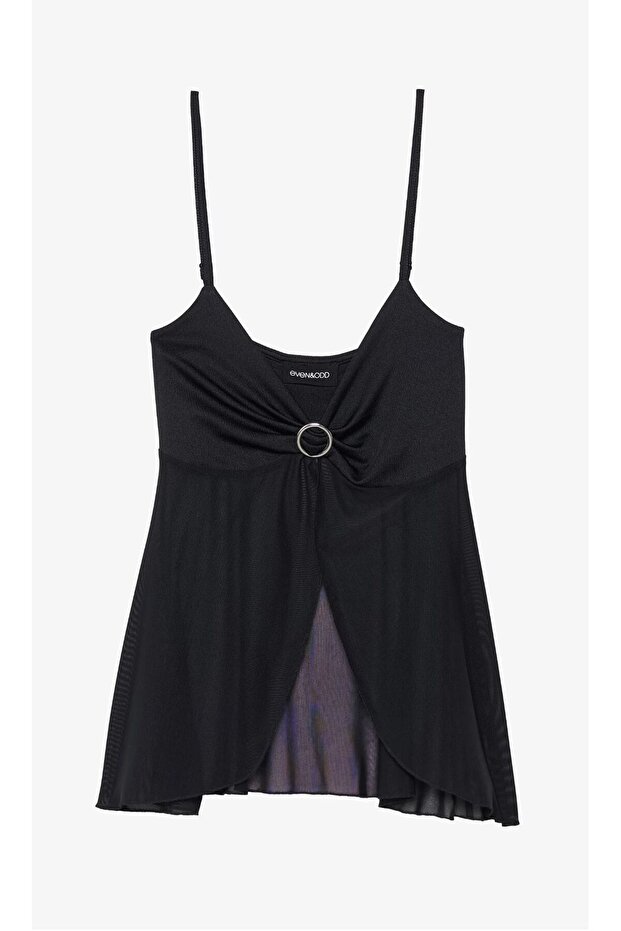 TÜL DETAYLI ASKILI BLUZ - 3