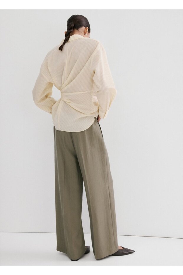 High-waisted lyocell pants - 4