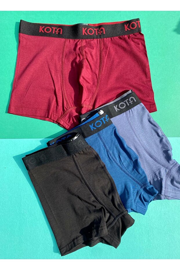 Modal Fabric, 4-Piece Non-Marking Wide Elastic Men's Modal Boxers in Anthracite, Burgundy, Blue and Black Colors