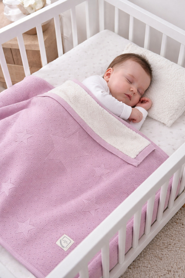 Welsoft Knitwear Wool Baby Blanket with Nickle Inside Northstar Pink