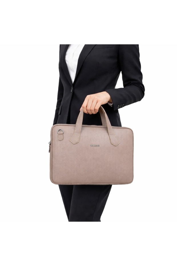 Women's Mink Briefcase 13.6 Inch Laptop Bag