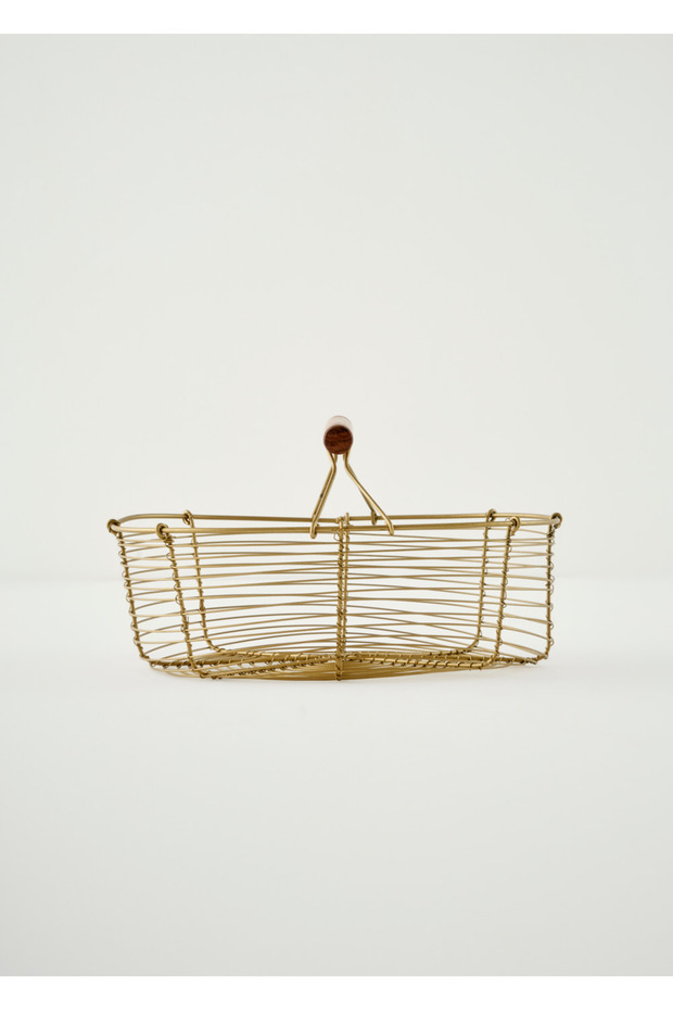 Flora Decorative Basket Gold (29X20X20 cm)