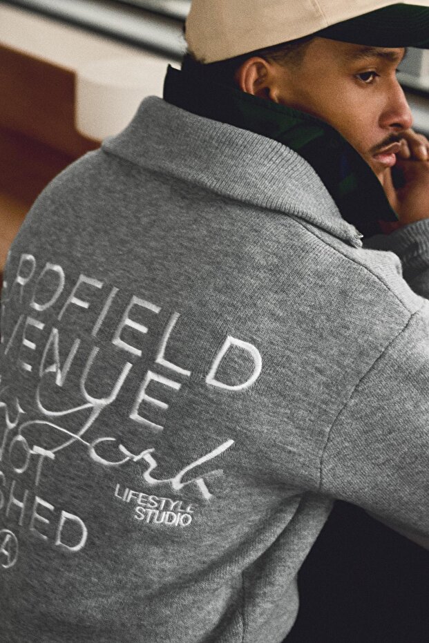 İşlemeli fermuarlı ceket - 4