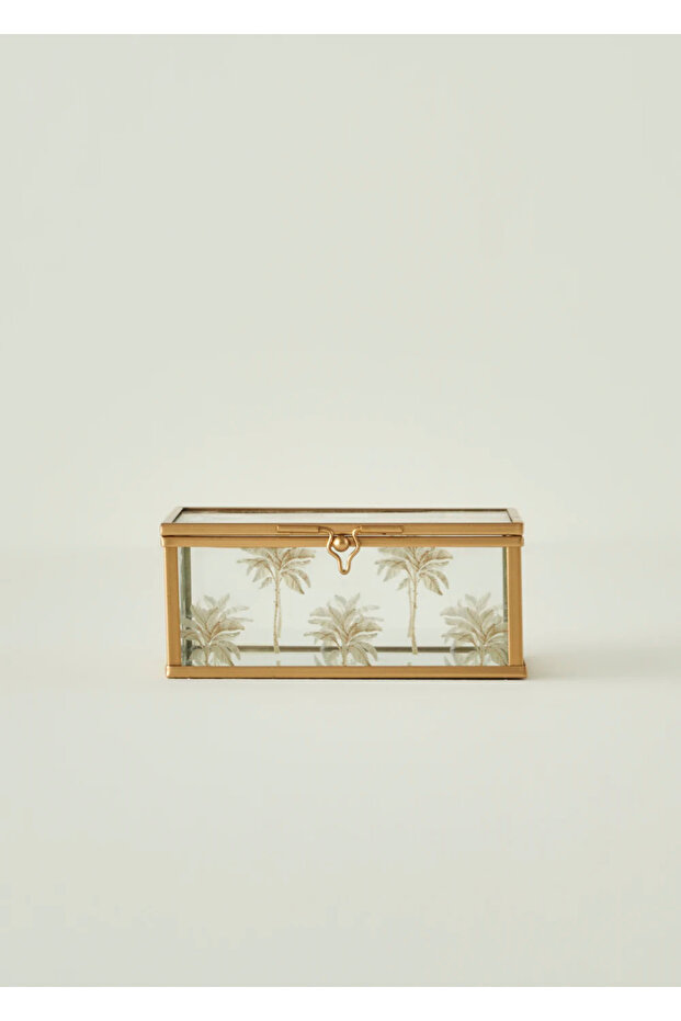 صندوق ديكوري Palm باللون الذهبي (10×13×5 سم)