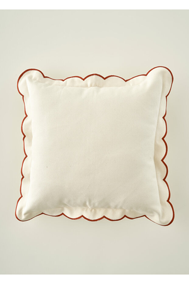 Scallop Edge Cushion Cover Brick Red (43x43 cm)